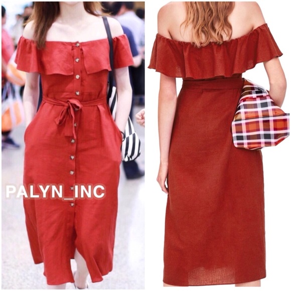 zara terracotta dress